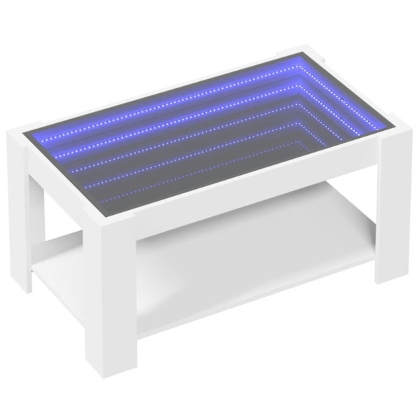 Mesa de centro con LED madera de ingeniería blanca 93x53x45 cm M 3