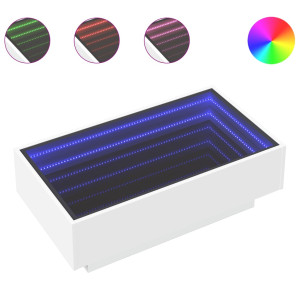 Mesa de centro c/ LEDs 90x50x30 cm derivados de madeira branco H