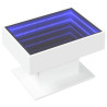 Mesa de centro c/ LEDs 70x50x45 cm derivados de madeira branco 3