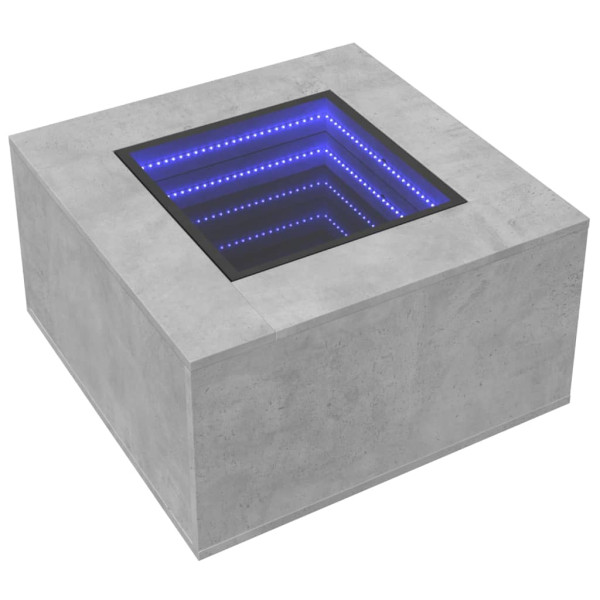 Mesa de centro y LED madera ingeniería gris hormigón 60x60x40cm M 3