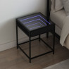 Mesa de cabeceira com luzes LED Infinity 40x40x51 cm preto 1