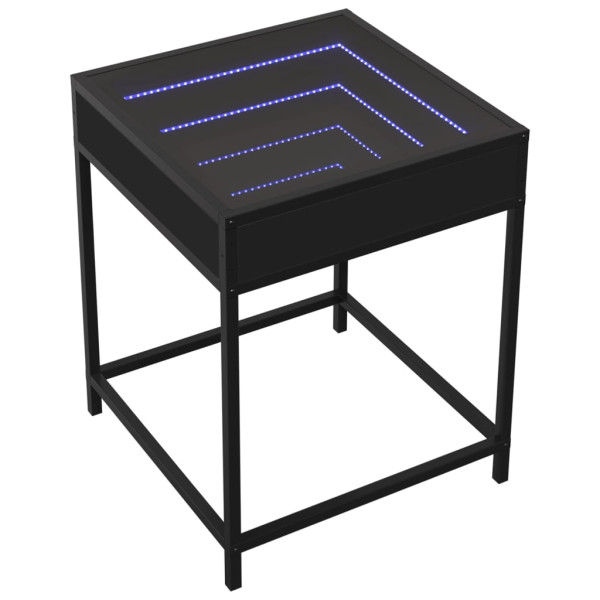 Mesa de cabeceira com luzes LED Infinity 40x40x51 cm preto M 3