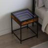 Mesa de cabeceira c/ LED Infinity 40x40x51 cm carvalho fumado 1