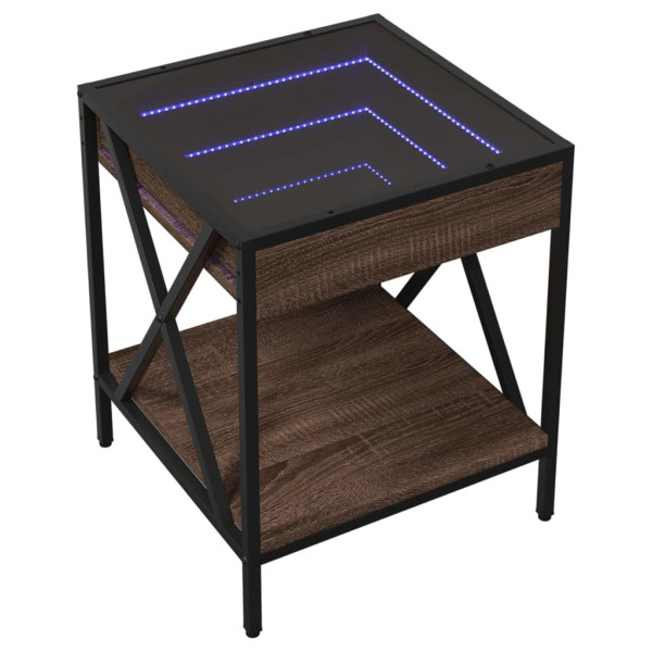 Mesa de cabeceira c/ LED Infinity 40x40x49 cm carvalho castanho M 3