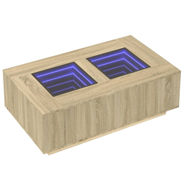 Mesa de centro con Infinity LED roble Sonoma 116x69x40 cm M 3