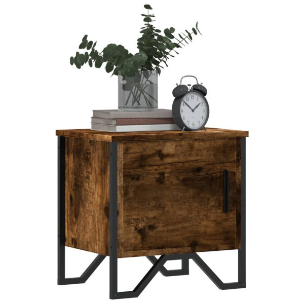 Mesa cabeceira 2pcs 40x30x40cm derivado madeira carvalho fumado M 4
