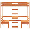 Cama alta escritorio y asientos madera maciza marrón 90x190 cm 5