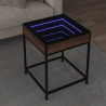 Mesa de centro luzes LED Infinity 40x40x51 cm carvalho castanho 1