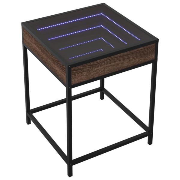 Mesa de centro luzes LED Infinity 40x40x51 cm carvalho castanho M 3