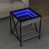 Mesa de centro luzes LED Infinity 40x40x49 cm cinzento sonoma 1