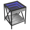 Mesa de centro luzes LED Infinity 40x40x49 cm cinzento sonoma 3