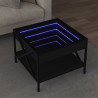 Mesa de centro con Infinity LED negro 50x50x38 cm 1