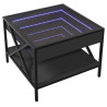 Mesa de centro con Infinity LED negro 50x50x38 cm 3