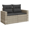 Set muebles jardín 9 pzas y cojines ratán sintético gris claro 4