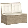 Set de muebles de jardín y cojines 7 pzas ratán sintético beige 5