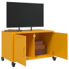 Mueble TV acero laminado en frío amarillo mostaza 68x39x43.5 cm 4
