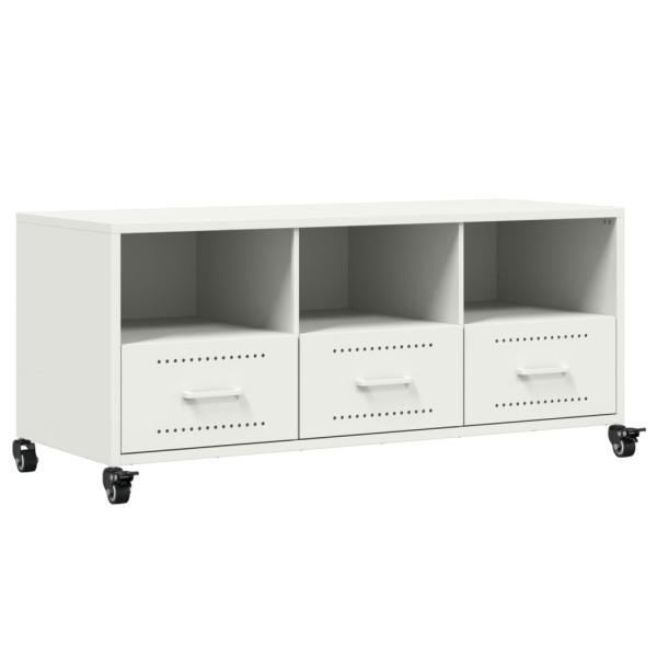 Mueble para TV acero laminado en frío blanco 100.5x39x43.5 cm M 2