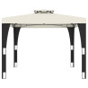 Gazebo com telhado duplo 2.98x2.98 m aço creme 4