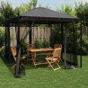 Gazebo com paredes de malha 2.93x2.93 m aço antracite 1