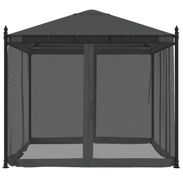 Gazebo com paredes de malha 2.93x2.93 m aço antracite M 3