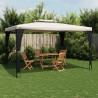 VidaXL Gazebo com telhado duplo 3.98x2.98 m aço creme 1
