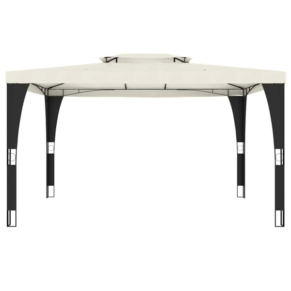 VidaXL Gazebo com telhado duplo 3.98x2.98 m aço creme M 3