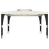 VidaXL Gazebo com telhado duplo 3.98x2.98 m aço creme 3