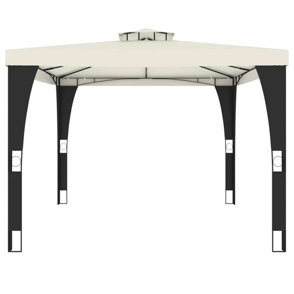 VidaXL Gazebo com telhado duplo 3.98x2.98 m aço creme M 4