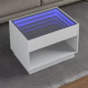 Mesa de centro luzes LED Infinity 70x50x50 cm branco 1