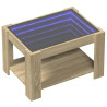 Mesa de centro y LED madera ingeniería roble Sonoma 73x53x45 cm 3