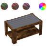 Mesa de centro y LED madera ingeniería roble ahumado 93x53x45cm 2