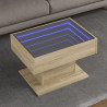 Mesa de centro y LED madera ingeniería roble Sonoma 70x50x45 cm 1