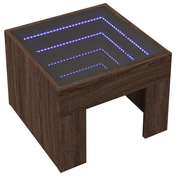 Mesa de cabeceira c/ LED Infinity 40x40x30 cm carvalho castanho M 3