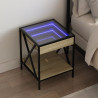 Mesa de cabeceira c/ LED Infinity 40x40x49 cm carvalho sonoma 1