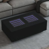 Mesa de centro con LED Infinity negra 116x69x40 cm 3