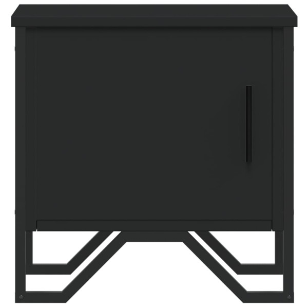 Mesita de noche madera contrachapada negro 40x30x40 cm M 5