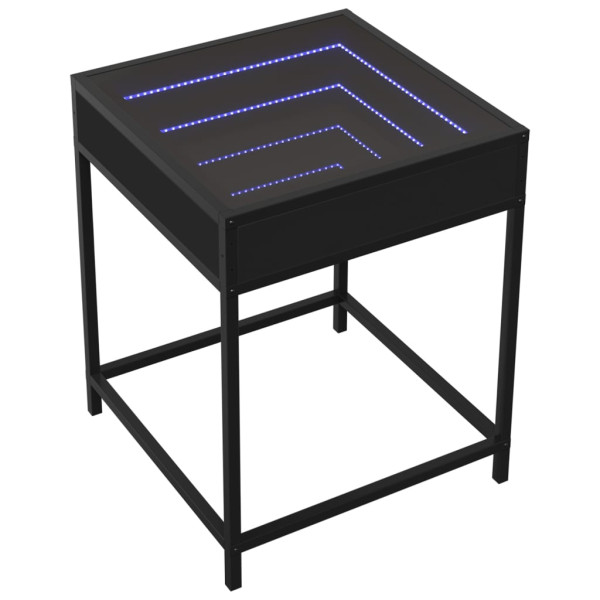 Mesa de centro com luzes LED Infinity 40x40x51 cm preto M 3
