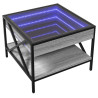 Mesa de centro con Infinity LED gris Sonoma 50x50x38 cm 3