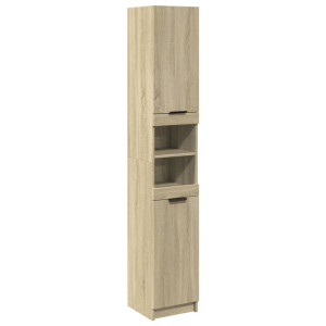Armario de baño madera ingeniería roble Sonoma 32x34x188.5 cm H