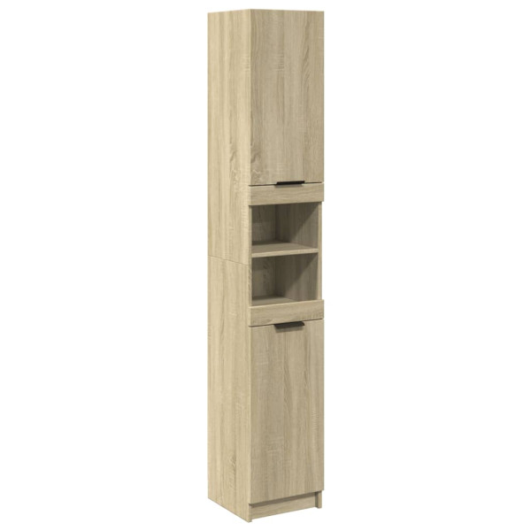 Armario de baño madera ingeniería roble Sonoma 32x34x188.5 cm M 2
