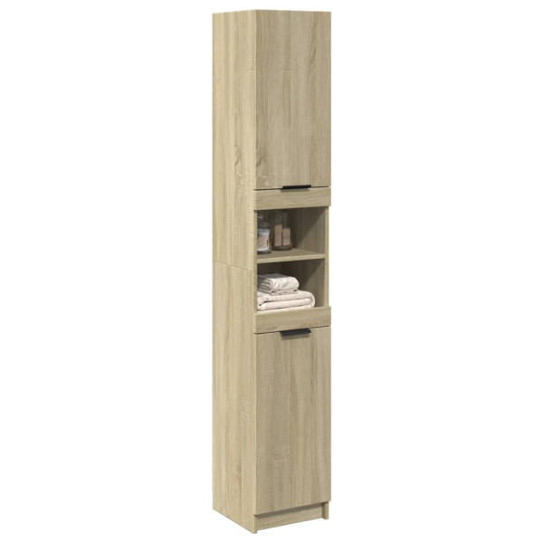 Armario de baño madera ingeniería roble Sonoma 32x34x188.5 cm M 3