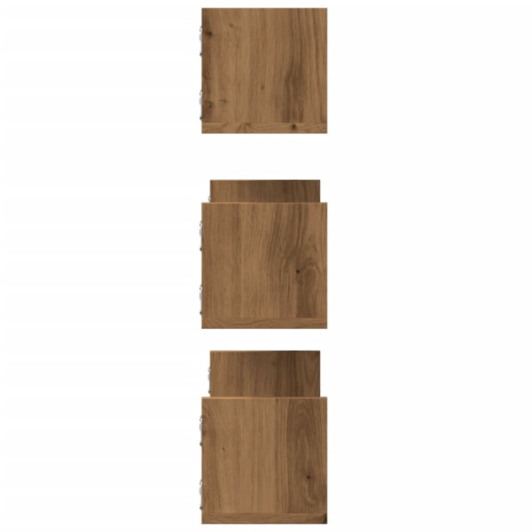 Prateleiras de parede 3pcs derivados madeira carvalho artisiano M 5