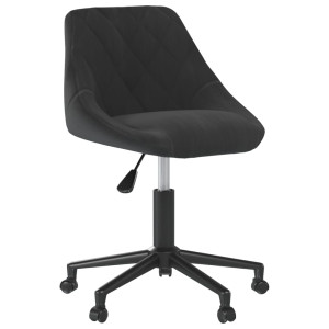 Silla de oficina giratoria de terciopelo negro H