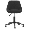 Silla de oficina giratoria de terciopelo negro 3