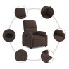 Sillón reclinable tela de microfibra marrón 5
