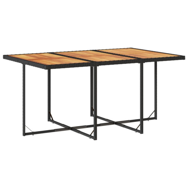 Set de comedor de jardín 7 pzas y cojines ratán sintético negro M 5