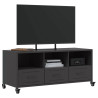 Mueble para TV acero laminado en frío negro 100.5x39x43.5 cm 4