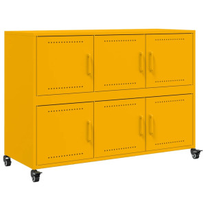 Aparador acero laminado en frío amarillo mostaza 100.5x39x72 cm H