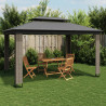 VidaXL Gazebo com telhado duplo 3.94x2.96 m aço antracite 1