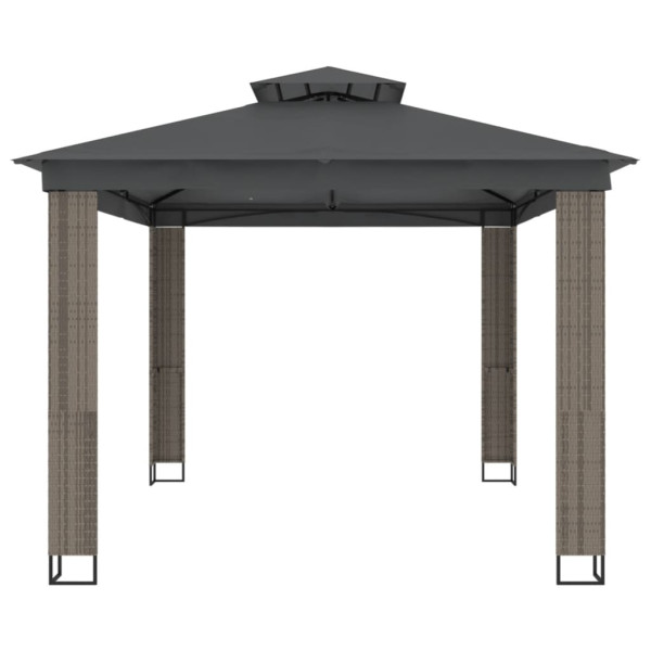 VidaXL Gazebo com telhado duplo 3.94x2.96 m aço antracite M 4